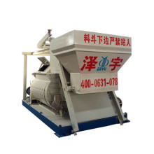 Pneumatic discharge mixer with hydraulic hopper