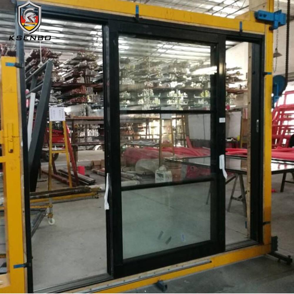 AS/NZ2208 standard double clear glazing aluminium frame heavy duty commercial building used metal security doors
