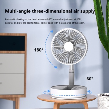 height-adjustable folding solar fan