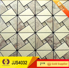 300x300mm bedroom decorating metal gold mosaic tile (JJS4032)