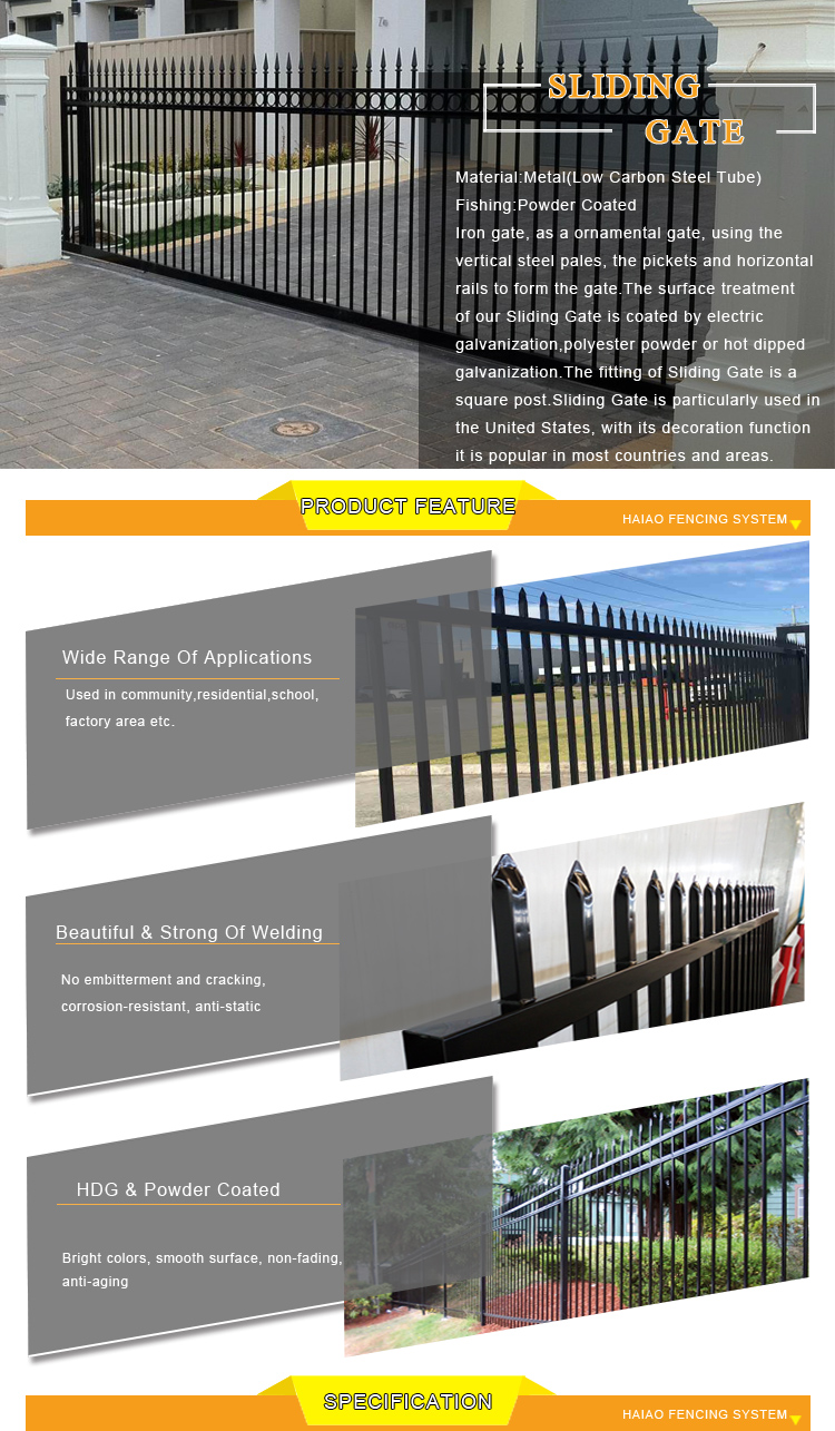 Nigeria Steel Steel Stainless Steel Sliding Main Gate Design