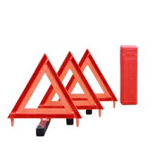 Red PMMA Emergency Warning Triangle Kit for Vehicles - Reflective Road Safety Triangle Three Pack