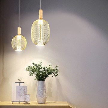 Lampes à suspension LEDER en verre et bois