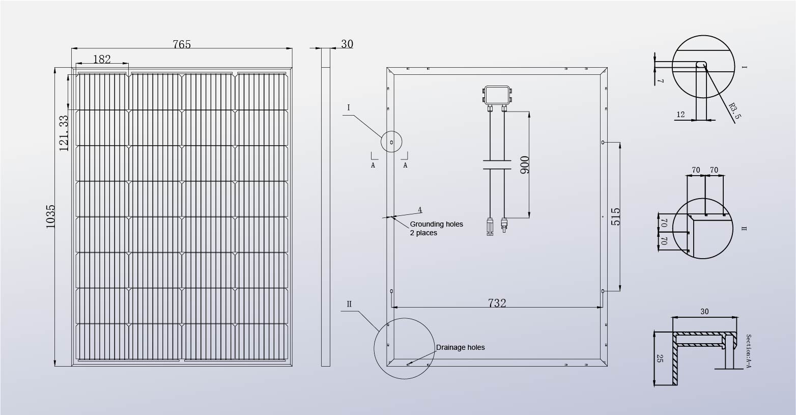 182mm 150W Solar Panel