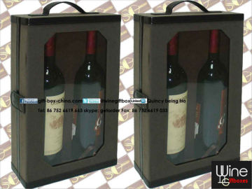 Wine box display, wine carrier