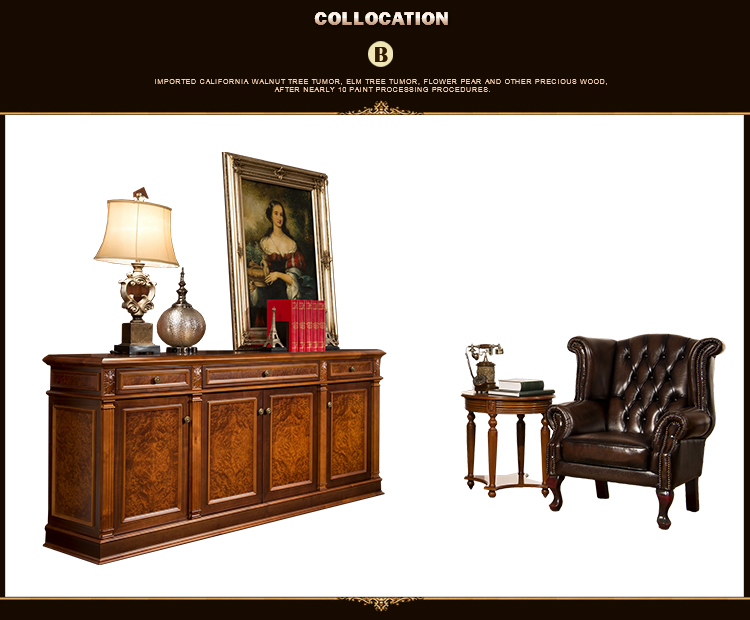 Wooden luxury classical office furniture storage cabinet