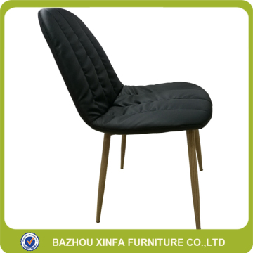 Black Pu Leather Shell Dining Chair Design