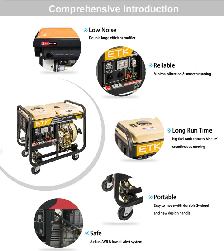 Open Frame 5kw Home Use Diesel Power Generators (DG6LE)