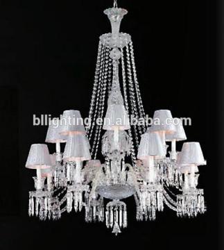 Modern fabric shade baccarat crystal chandelier