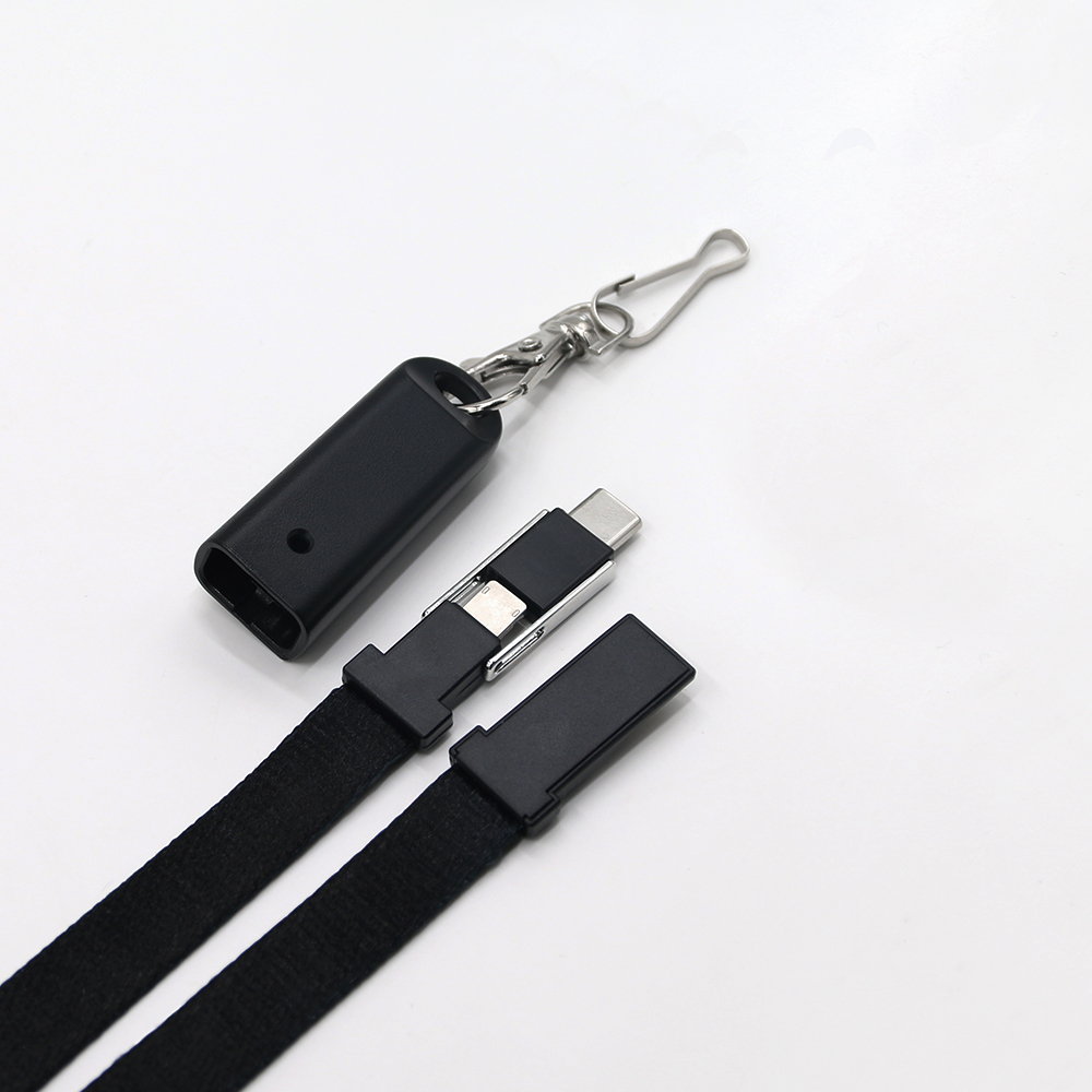 Creative 3 in 1 Polyester Lanyard USB Charging Cable for Micro USB,iPhone and Type C Mobile phone accessories
