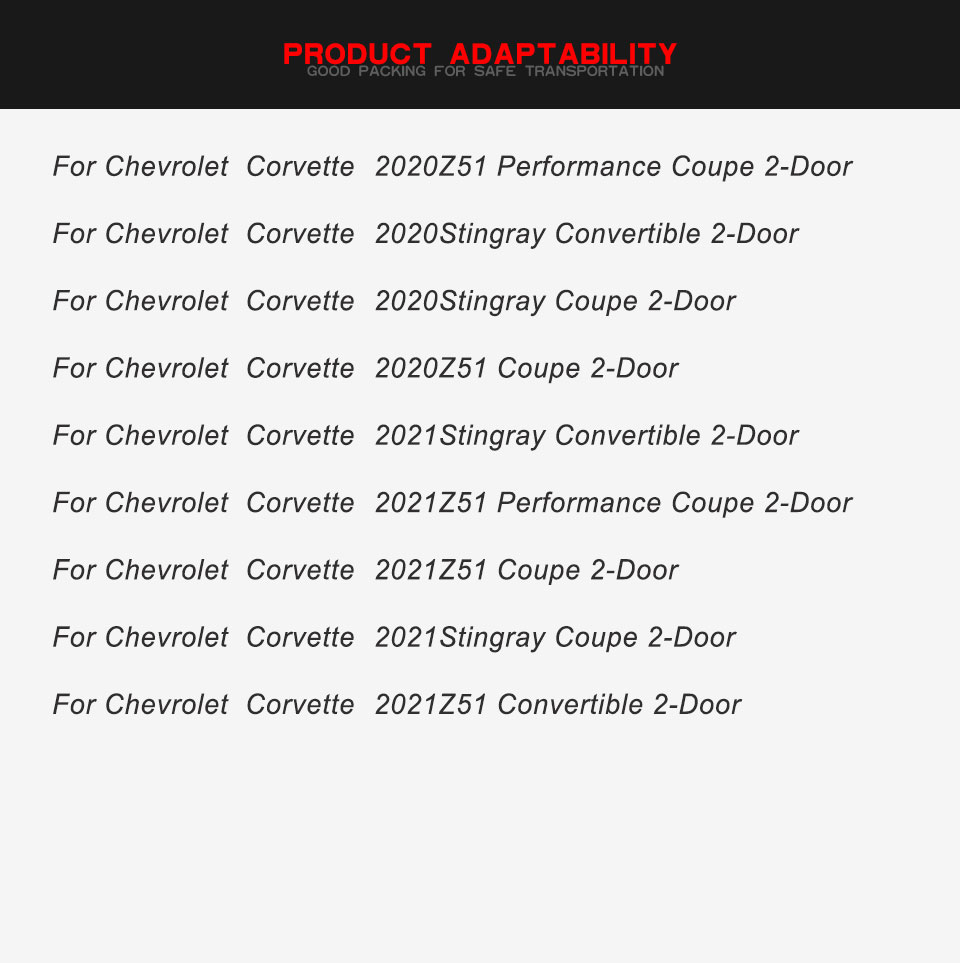 Stick-on style Dry Carbon Fiber Mirror Covers for Chevrolet Corvette C8 2020-2021
