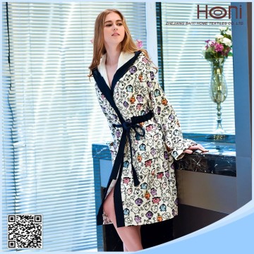 Cartoon Women Bathrobe, Printed Women Bathrobe