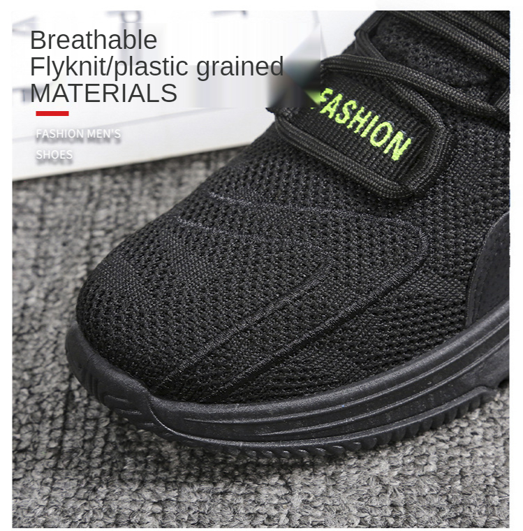 Fashion New Men's Shoes Korean Sports and Leisure Running Shoes Fly Woven Breathable Mesh Shoes Casual