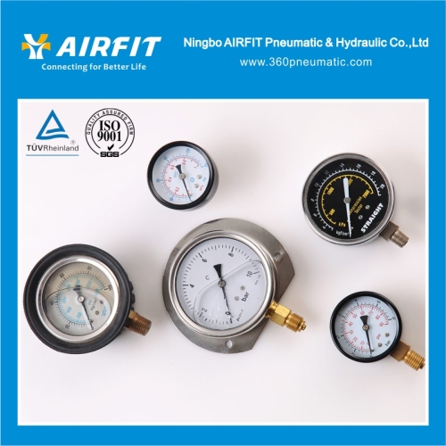 Steel Shell and Plastic Lens Pressure Gauge