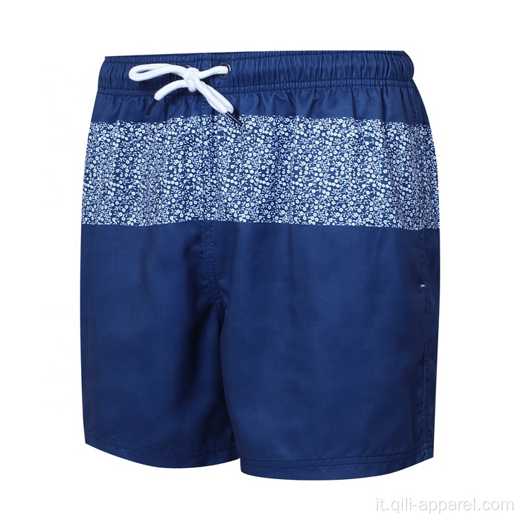 Pantaloncini da spiaggia ricamati in 100% poliestere