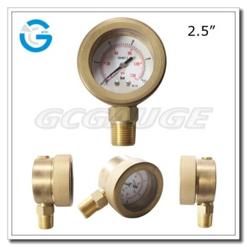 High quality brass bottom mount sub sea pressure gauge