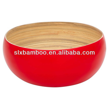 red bamboo lacquer bowl for party