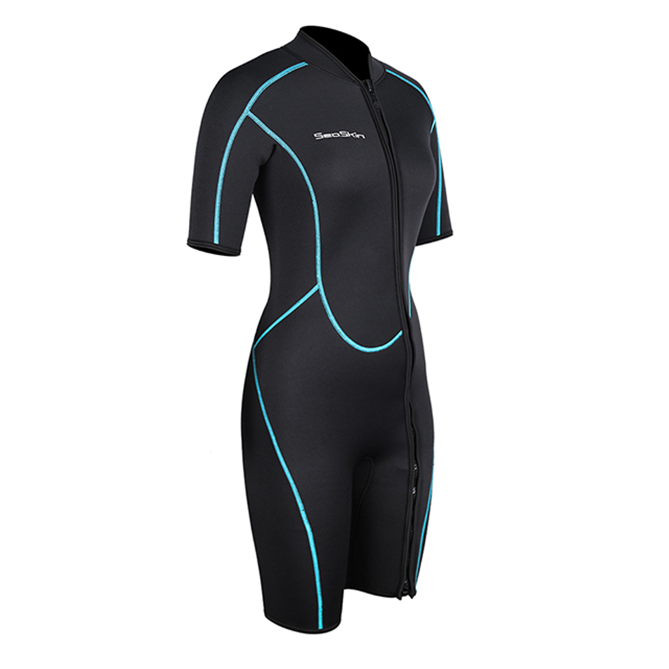 Seackin 3mm Neoprene Front Zip Shorty Diving Wetsuits
