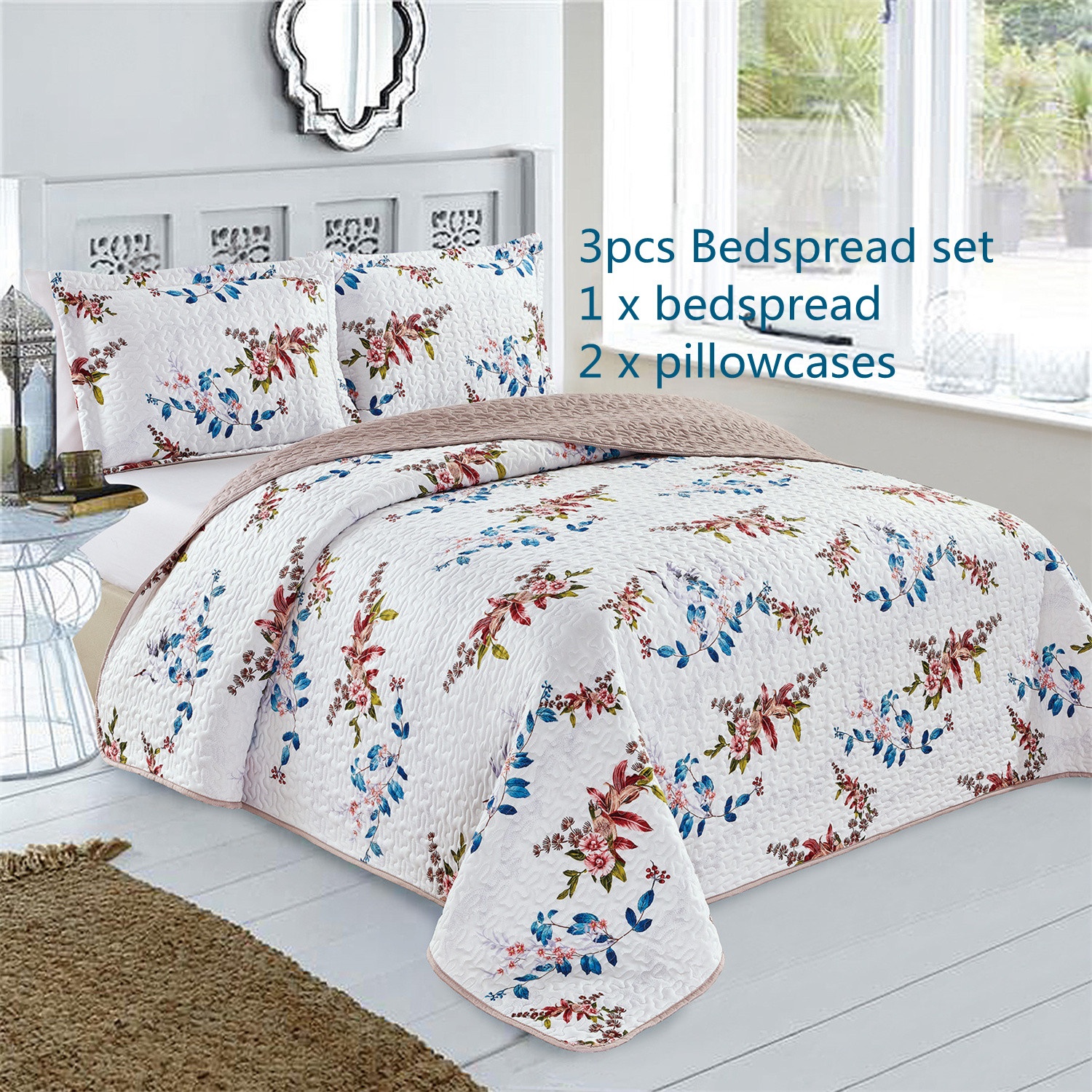 Lightweight Quilted Bedspread King Size bedspread set microfiber embroidery quilt set bedspread