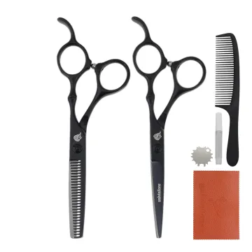5.5" Black Hairdressing Scissors Manual Hair Clipper Professional Hair Cutting Shears Cheap Barber Thinning Shears Hair Sissors