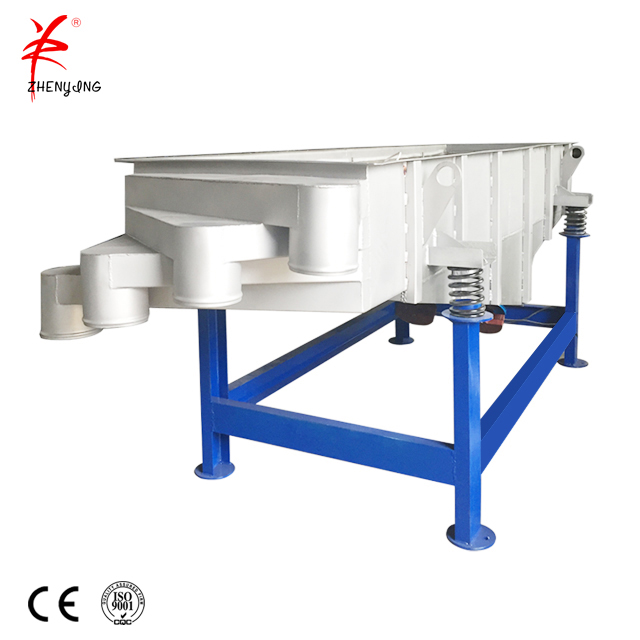 Linear motion rectangular vibrating screen sieving