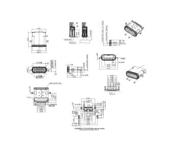 Type 24P Female Waterproof SMT and THT Offest