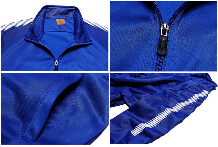LiDong custom high quality sportswear 100% Polyester blue tracksuit wholesale