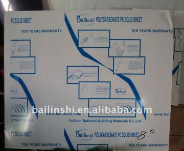 polycarbonate solid skylight roofing