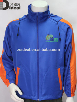 Waterproof polyester promtoional windbreaker with hoodie