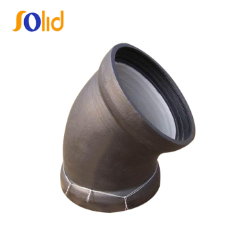 Waterworks Pipelines Ductile Iron Socket Pipe Fittings 45deg Equal Elbow Bend