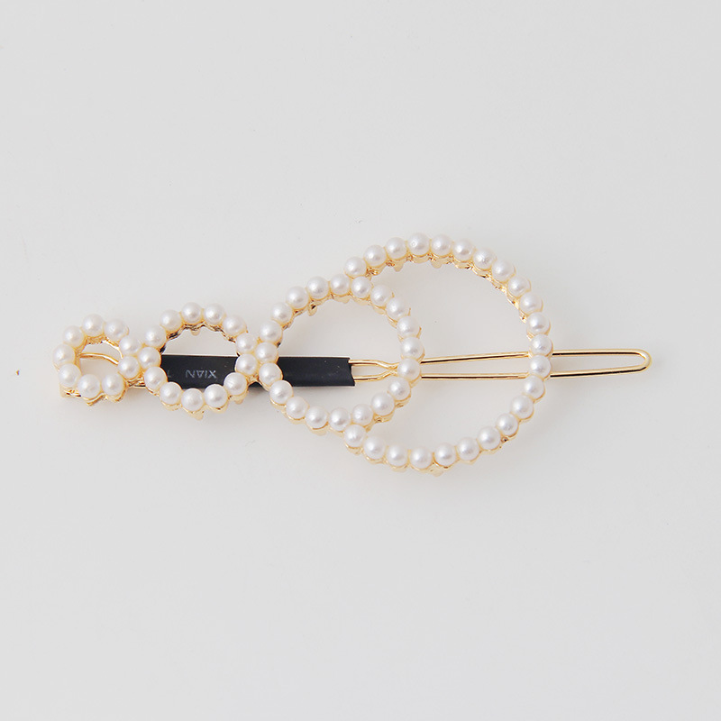 Ladies metallic pearl hair pin headpiece (2)