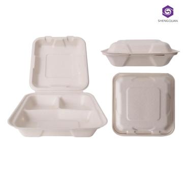 disposable tableware biodegradable lunch box 3 compartment