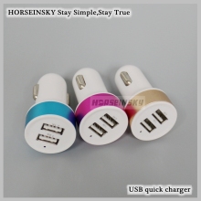 Mobile Phone Car Charger Quick Charge Multi Cell Phone USB Car Charger With LED Indicated Light