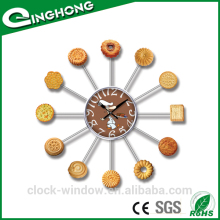 Food decorative mirror wall clocks