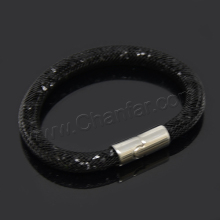 Popular round stardust bracelet with micro resin crystal beads ,plain magnetic clasp bracelet