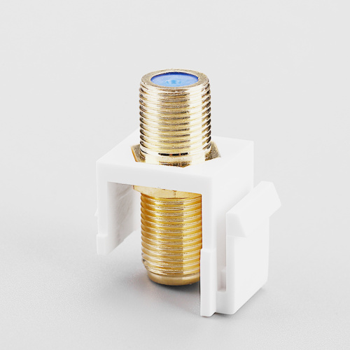 F connector Keystone Jack, 28mm, copper, gold plate
