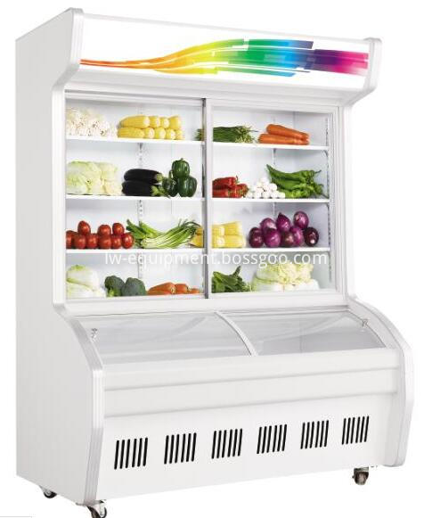 fruit and vegetables vertical chiller showcase