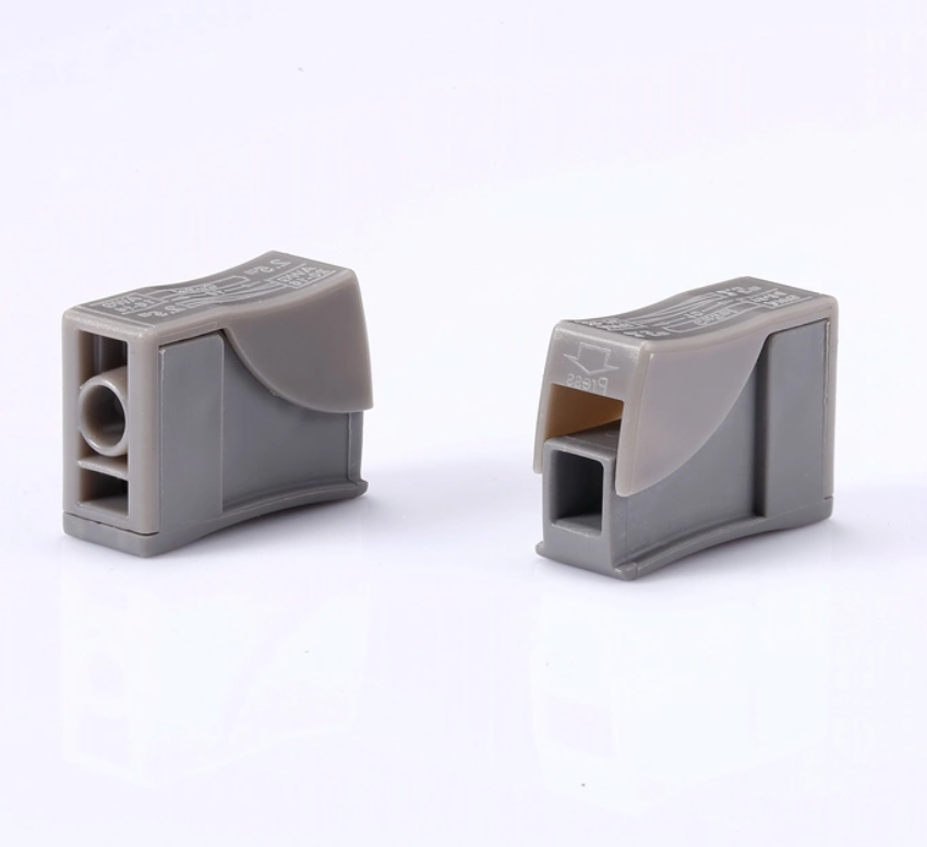 Monopolar wire connector with button