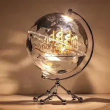 Stylish 8-Inch World Globe Lamp