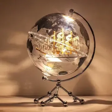 Stylish 8-Inch World Globe Lamp