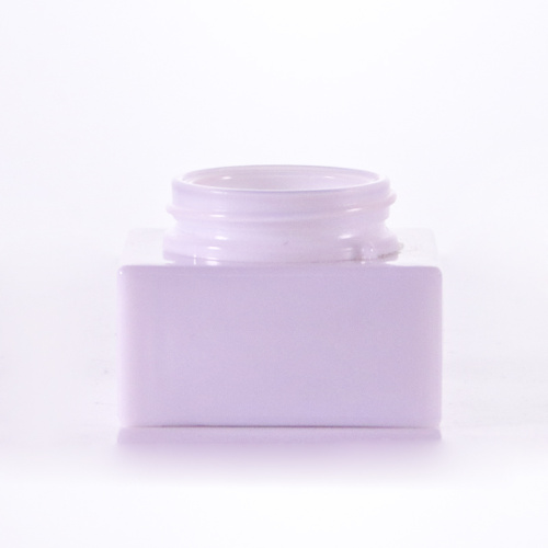 Square opal white glass cream jar for skincare