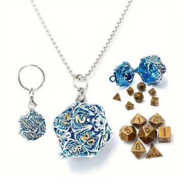 Skull Hollow Dice Box Polyhedral Dice Pendant Necklace for D&D Enthusiasts