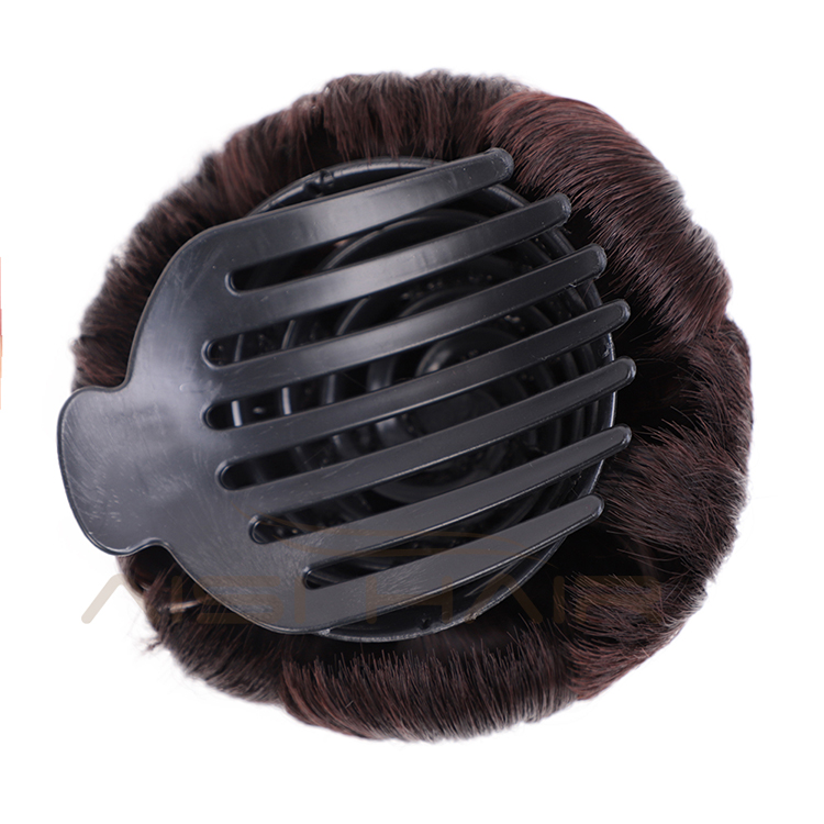 Aisi Hair Brown Nine Flowers Heat Resistant Synthetic Fiber Chignon Plastic Comb Hair Extension Curly Clip In Hair Bun For Women