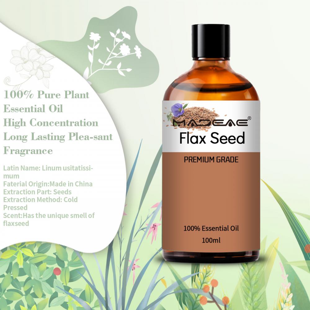 Precio a granel Press en frío 100% Pure Pure Natural Flax Seed Semil para pintura cosmética