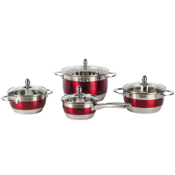 Red Casserole Cookware with Transparent Glass Lid