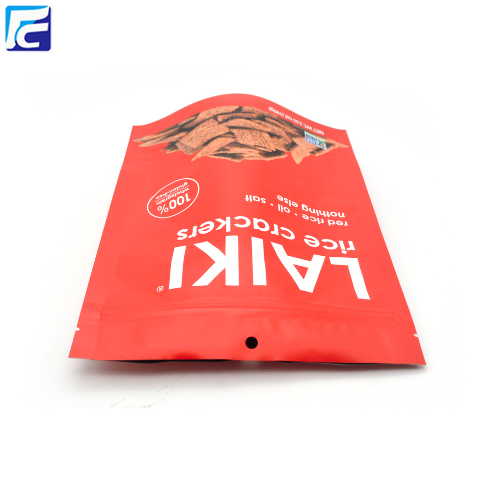 Food Stand Up Zipper Pouch for Rice Crackers
