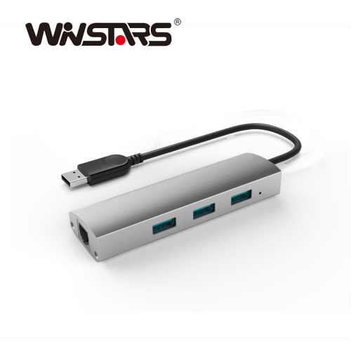 USB 3.0 3-port Hub with 1000M Lan Gigabit Ethernet Aluminum hub