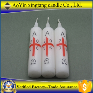 White paraffin wax custom candle for religious activities