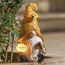 Figurine gnome lebah musim panas resin