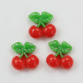 Fabricage Mini 16 * 16mm Goedkoopste Fabriekslevering Hars Kersen Fruit Kralen Charms Cabochons voor Decoratie: